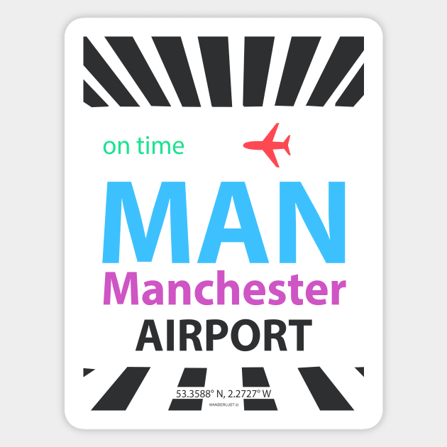 Manchester airport Sticker by Woohoo